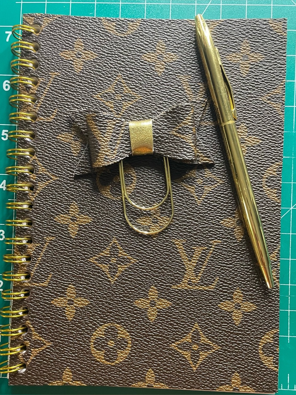 Brown Handmade 5X7 Notebook (gold pen not included))
